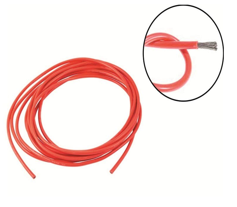 Silicone Wire High Temperature Grade 16 AWG Red 1 Meter