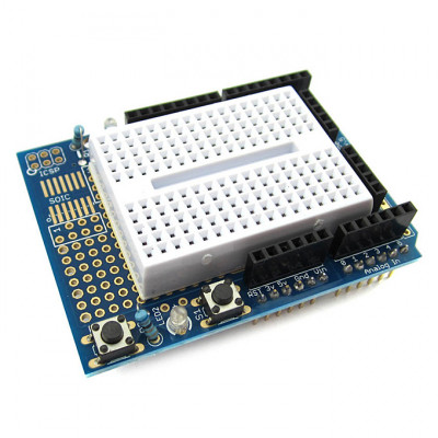 Arduino Uno Protoshield + Mini Breadboard