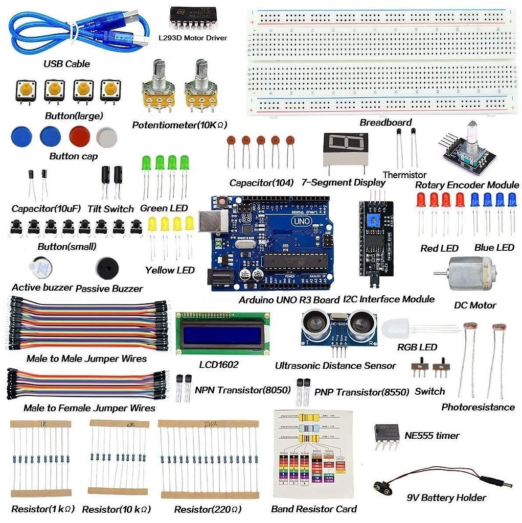 SUN-LAB Primary DIY Starter Kit for UNO R3 with 24 Projects including User Guide I Codes I Tutorials I Videos I DVD