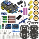 4WD Robotics Chassis Including Motors , Wheels &amp; 18650 Battery Holder &amp; All Electronics