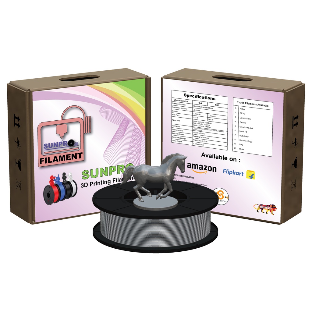 SunPro PETG  Premium Quality 1.75mm 3D Printing Filament 1kg-Solid Light Grey