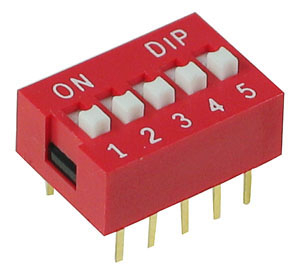Slide Type Switch Module 2.54mm 5-Bit 5 Position Way DIP Red Pitch - 10 Pins