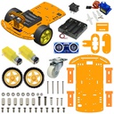 2WD Robotics Chassis With Motors Wheels And Accessories V2.0 (ORANGE)