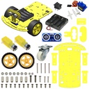 2WD Robotics Chassis With Motors Wheels And Accessories V2.0 (YELLOW)