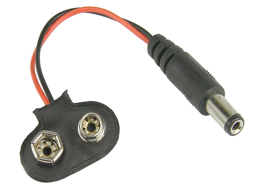 Battery 9V Snap Connector to DC Jack Male Connector