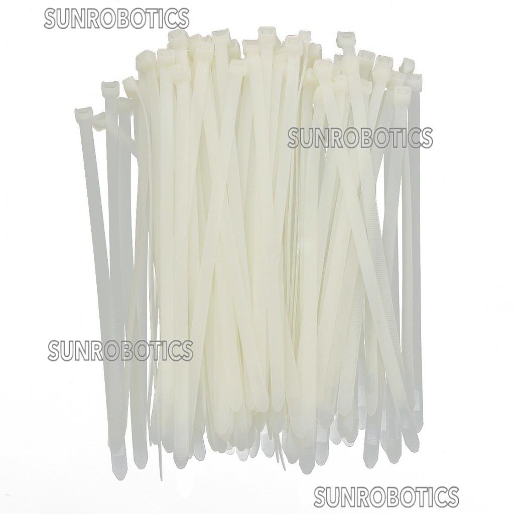 Nylon Flexible White 100pcs Straps 100 mm x 2.5 mm Cable Tie