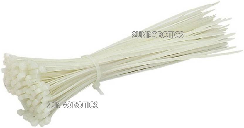 Nylon Flexible White 100pcs Straps 250 mm x 4.6 mm Cable Tie