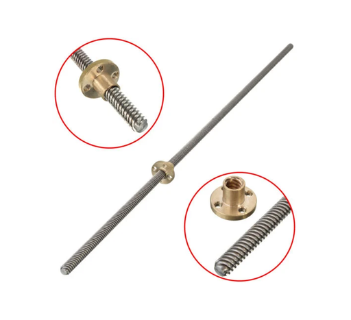 [7870] Trapezoidal Lead Screw 500mm with Copper Nut