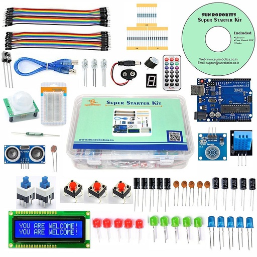 [2007] Arduino Uno Based Super Starter Kit with Full Learning Guide Including Codes and Tutorials By SunRobotics