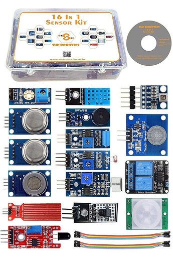[2012] SunRobotics Sensor Modules 16 in 1 Combo Best For IOT/Arduino/Raspberry Pi / ESP8266(Including Arduino Tutorials)