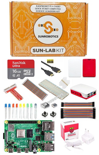[2026] Raspberry Pi 4 (4GB) Quick Start Computer Science Learning Kit by SunRobotics