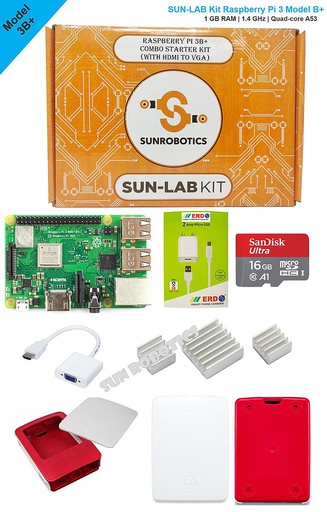 [2038] Raspberry pi 3B+ Combo Starter kit (with HDMI to VGA) by SunRobotics