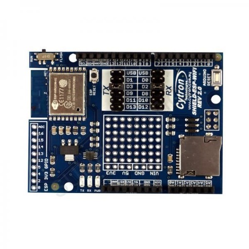 [1038] Cytron ESP8266 WiFi Shield V2.0 W/ Micro SD Card Slot For Arduino Uno