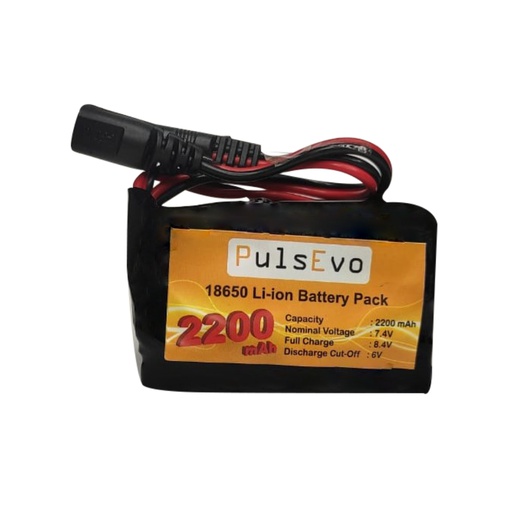 [1478] PulsEvo Power 18650 Li-Ion 2200mAh 7.4v 2S1P Protected Battery Pack