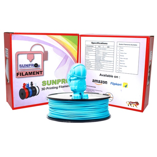 [2668] SunPro Premium Quality 3D Printer Filaments 1.75mm PLA Net Weight 1 Kg  (PLA , SKY BLUE )