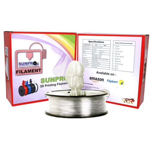 [2708] SunPro Premium Quality 3D Printer Filaments 1.75mm PLA  Net Weight 1 Kg(PLA, NATURAL )