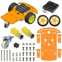 2WD Robotics Chassis With Motors Wheels And Accessories V1.0 (ORANGE)