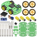 4WD Robotics Chassis With Motors Wheels And Accessories V2.0 (GREEN)