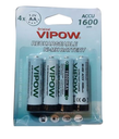 4pcs Vipow 1.2V 1600 mAh AA Cell NiMH Rechargeable Battery for Home toys clock
