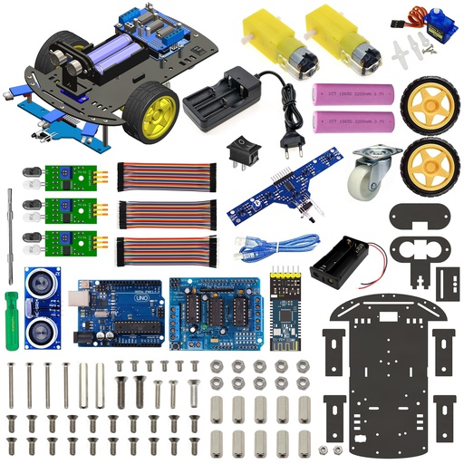[2115] 2WD Robotics Chassis Including Motors , Wheels &amp; 18650 Battery Holder &amp; All Electronics