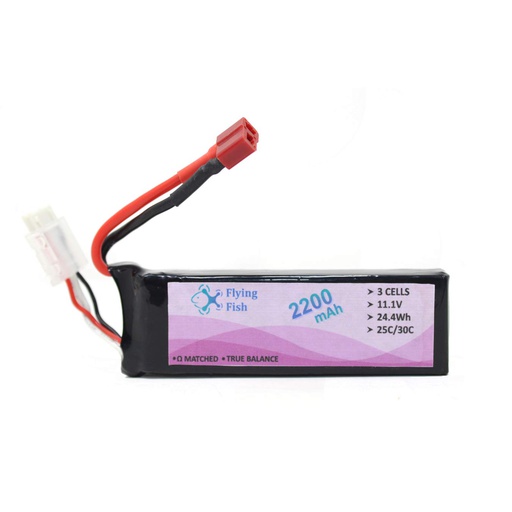 [2391] Flying-Fish 11.1V 3S 2200mAh 25/30C Lipo Battery with Dean Connector best for RC Quadcopter
