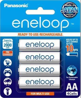 [2400] Panasonic Eneloop AA 2000 mAh Battery  (Pack of 4)