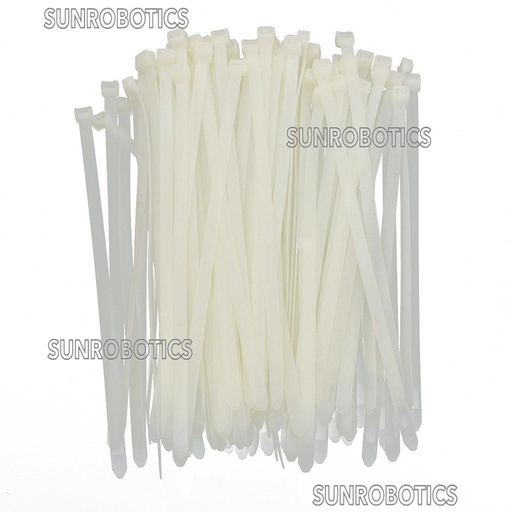 [9021] Nylon Flexible White 100pcs Straps 100 mm x 2.5 mm Cable Tie